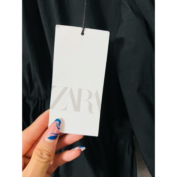 ZARA Puff Black Dress - Picture 6 of 8